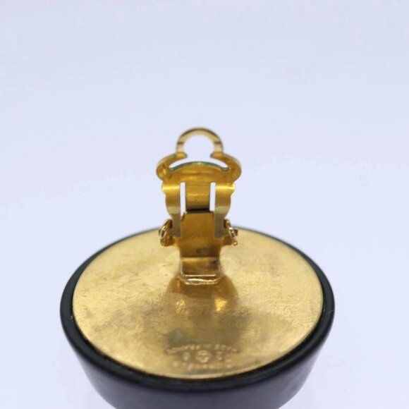 AUTHENTIC CHANEL COCO Mark Earring metal Gold CC - Picture 15 of 16
